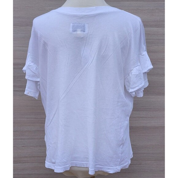 $118 Current Elliott Women's Sugar The Ruffle Roadie Tee Sz 1 (S/M) READ - Picture 10 of 16